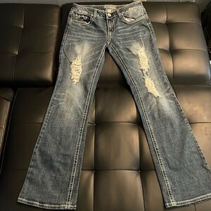 These are refuge flair bottoms rip jeans